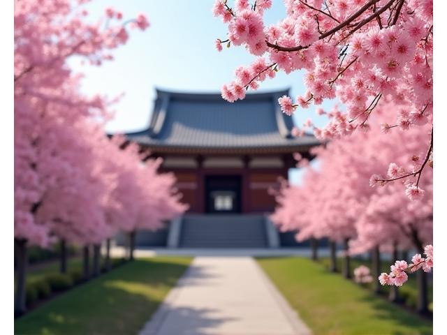 Cherry blossoms along a river in Kyoto, Japan