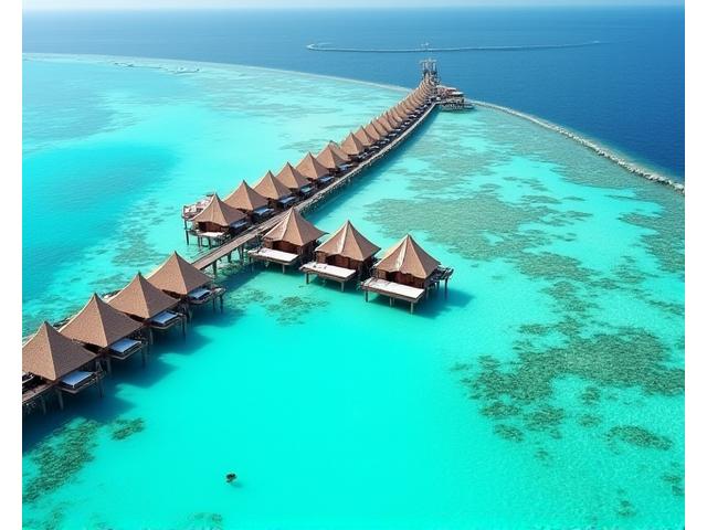 Overwater bungalows in the Maldives