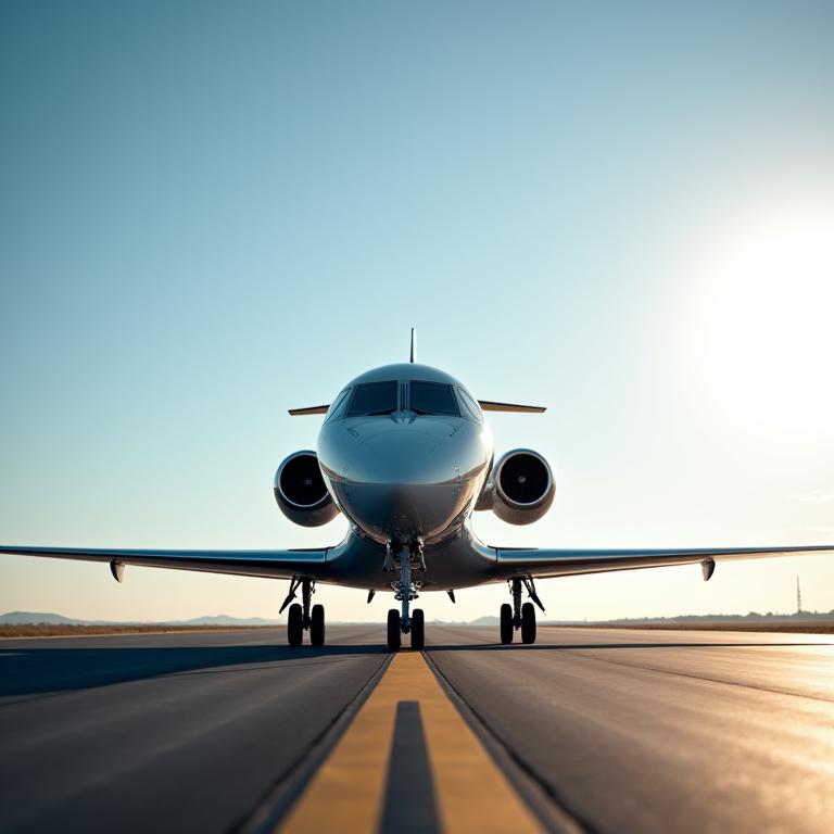 Private jet taking off