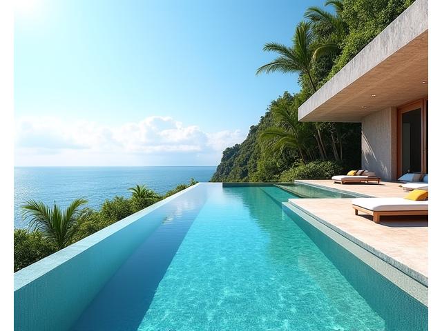 Stunning infinity pool at a private cliffside villa overlooking the ocean